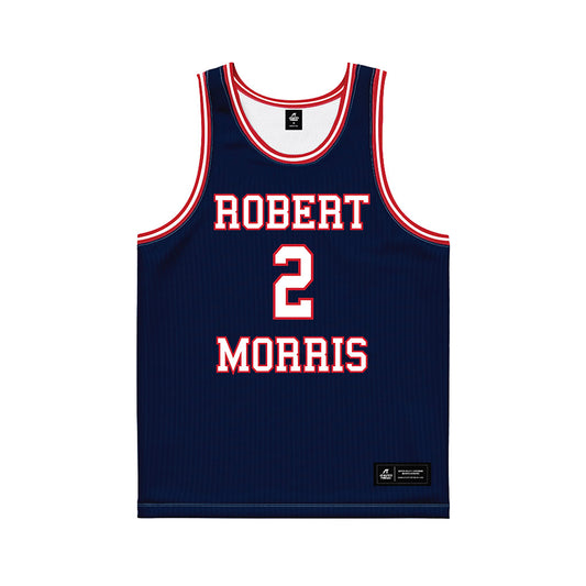 Robert Morris - NCAA Men's Basketball : Ryan Prather Jr. - Navy Basketball Jersey-0