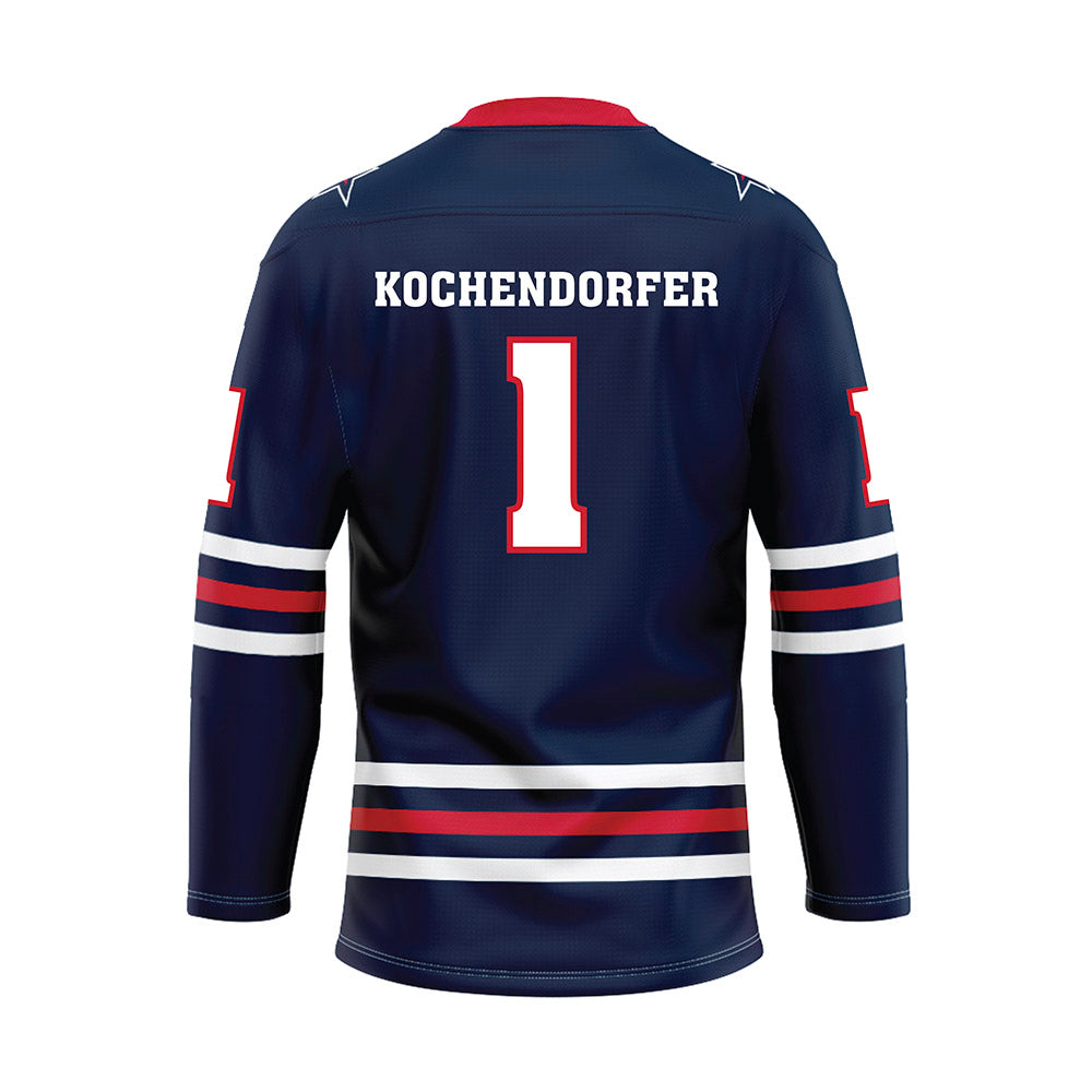 Robert Morris - NCAA Men's Ice Hockey : Croix Kochendorfer - Navy Hockey Jersey-1