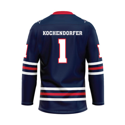 Robert Morris - NCAA Men's Ice Hockey : Croix Kochendorfer - Navy Hockey Jersey-1