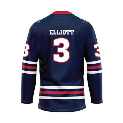 Robert Morris - NCAA Men's Ice Hockey : Dominic Elliott - Navy Hockey Jersey-1