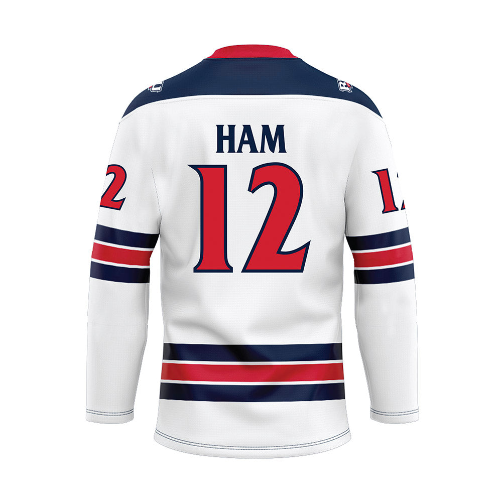 Robert Morris - NCAA Women's Ice Hockey : Ashlyn Ham - White Hockey Jersey-1