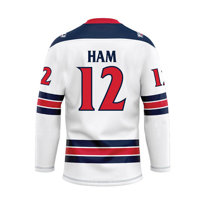 Robert Morris - NCAA Women's Ice Hockey : Ashlyn Ham - White Hockey Jersey-1