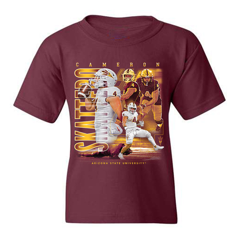 Arizona State - NCAA Football : Cameron Skattebo - Youth T-Shirt Player Collage