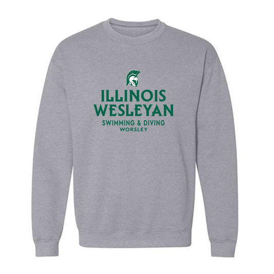 Illinois Wesleyan - NCAA Women's Swimming & Diving : Sarah Worsley - Classic Fashion Shersey Crewneck Sweatshirt-0