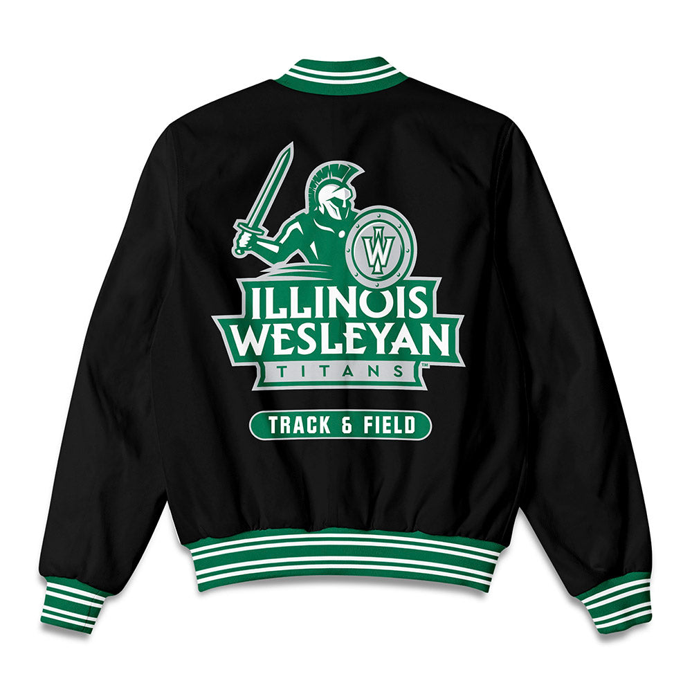 Illinois Wesleyan - NCAA Men's Track & Field : Keagan Uphoff - Bomber Jacket-1