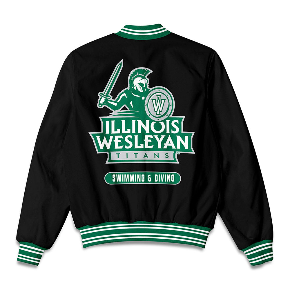 Illinois Wesleyan - NCAA Women's Swimming & Diving : Sarah Worsley - Bomber Jacket-1