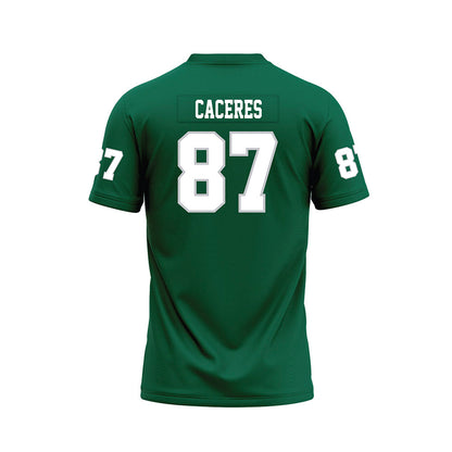 Illinois Wesleyan - NCAA Football : Anthony Caceres - Green Premium Football Jersey-1
