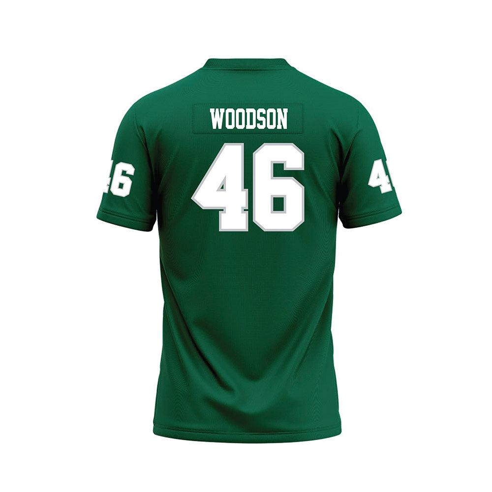 Illinois Wesleyan - NCAA Football : Melchizedek Woodson - Green Premium Football Jersey