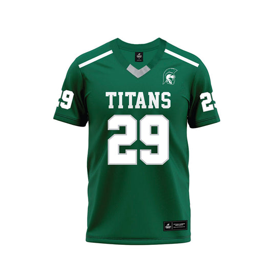 Illinois Wesleyan - NCAA Football : Thomas Herlien - Green Premium Football Jersey