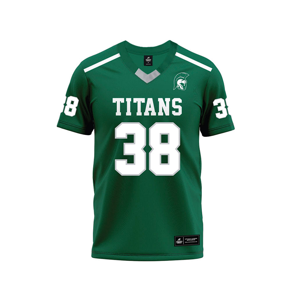 Illinois Wesleyan - NCAA Football : Torian James - Green Premium Football Jersey-0