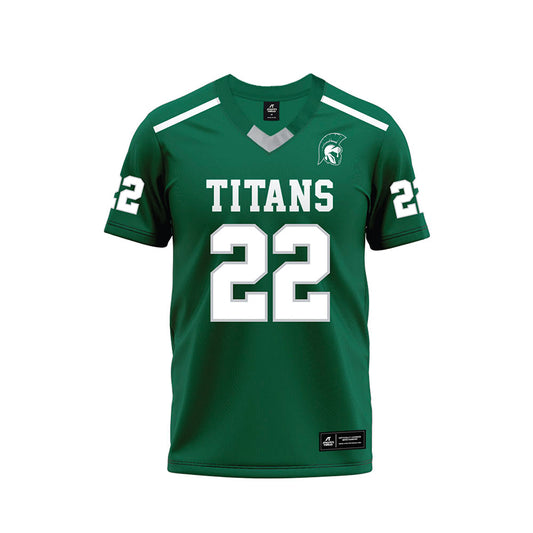 Illinois Wesleyan - NCAA Football : Malik Gray - Green Premium Football Jersey-0