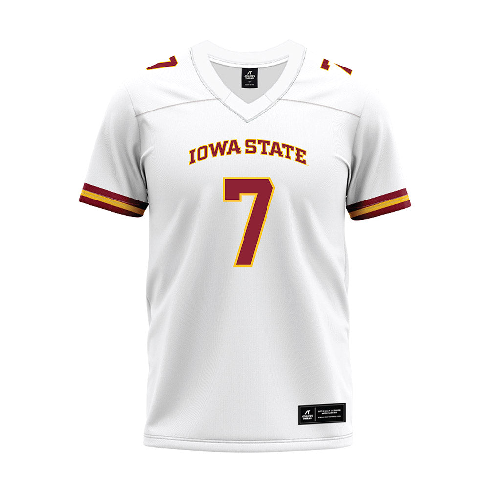 Iowa State - NCAA Football : Alex Manske - White Premium Football Jersey-0