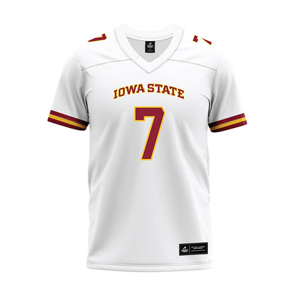 Iowa State - NCAA Football : Alex Manske - White Premium Football Jersey-0