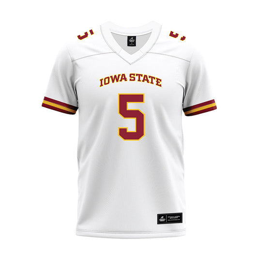 Iowa State - NCAA Football : Connor Moberly - White Premium Football Jersey
