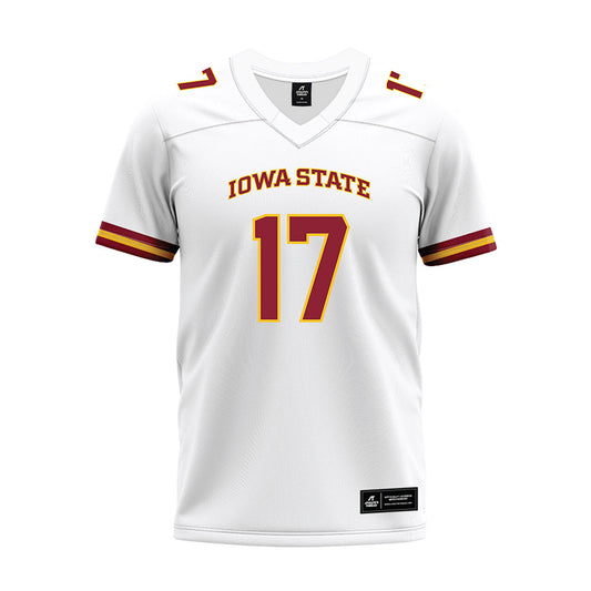 Iowa State - NCAA Football : Connor Welsch - White Premium Football Jersey-0