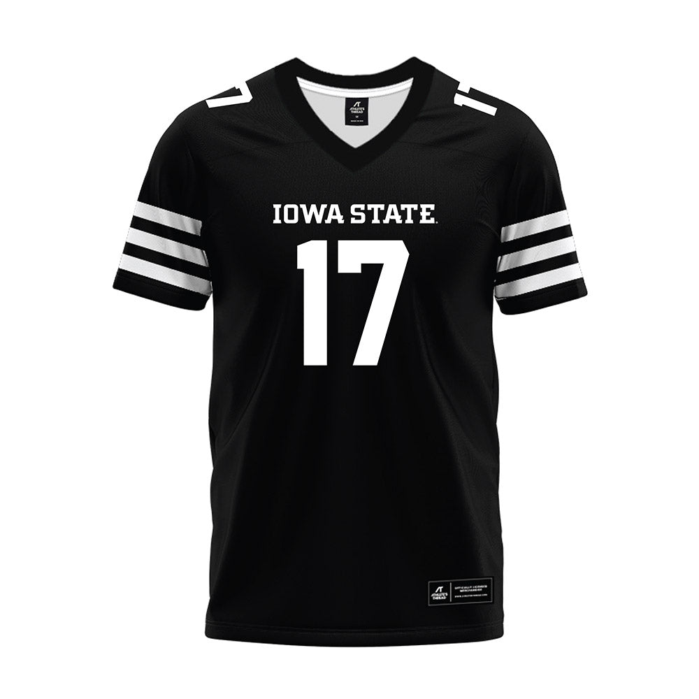Iowa State - NCAA Football : Connor Welsch - Black Premium Football Jersey-0