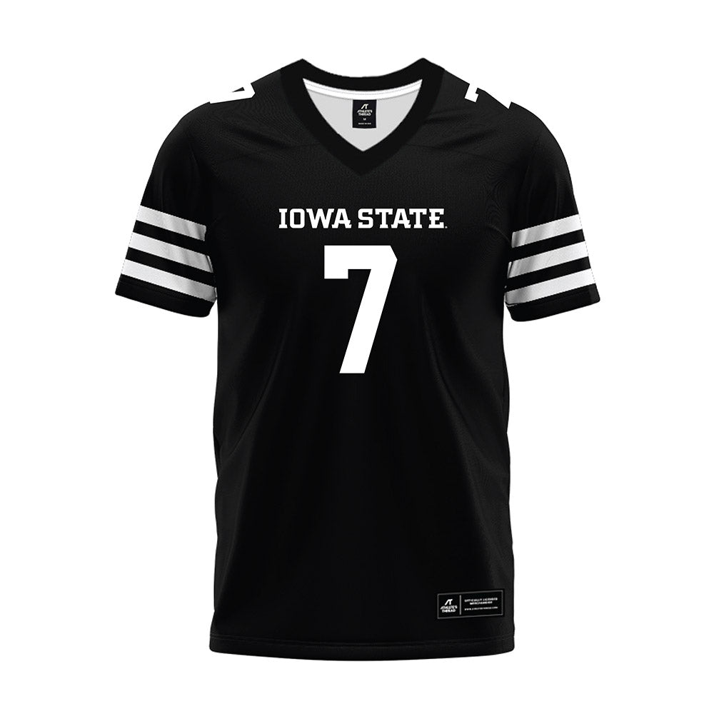 Iowa State - NCAA Football : Alex Manske - Black Premium Football Jersey-0