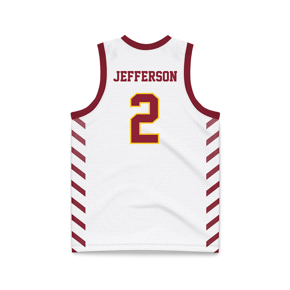 Iowa State - NCAA Men's Basketball : Joshua Jefferson - White Basketball Jersey-1