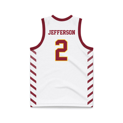 Iowa State - NCAA Men's Basketball : Joshua Jefferson - White Basketball Jersey-1