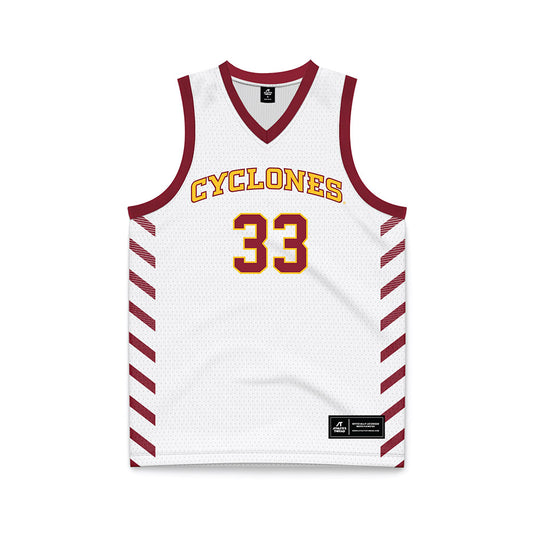 Iowa State - NCAA Men's Basketball : Brandton Chatfield - White Basketball Jersey-0