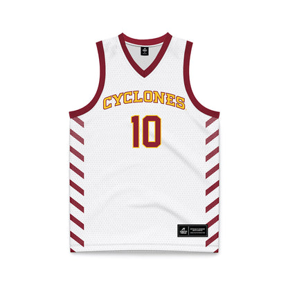 Iowa State - NCAA Men's Basketball : Keshon Gilbert - White Basketball Jersey-0