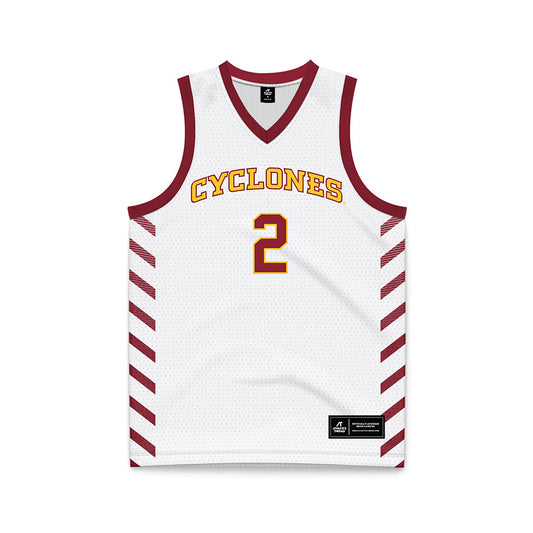 Iowa State - NCAA Men's Basketball : Joshua Jefferson - White Basketball Jersey-0