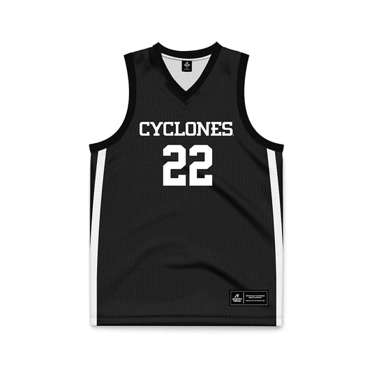 Iowa State - NCAA Men's Basketball : Milan Momcilovic - Black Basketball Jersey-0