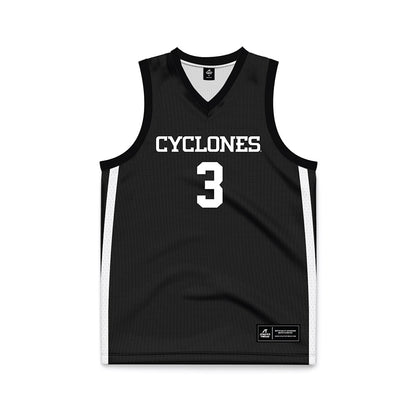 Iowa State - NCAA Men's Basketball : Tamin Lipsey - Black Basketball Jersey-0