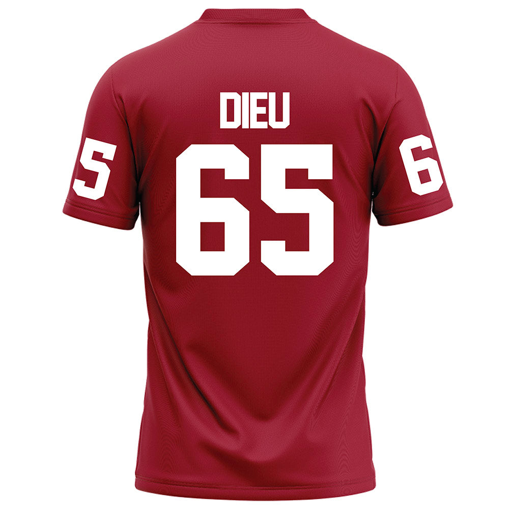 WSU - NCAA Football : Brock Dieu - Red Football Jersey-1