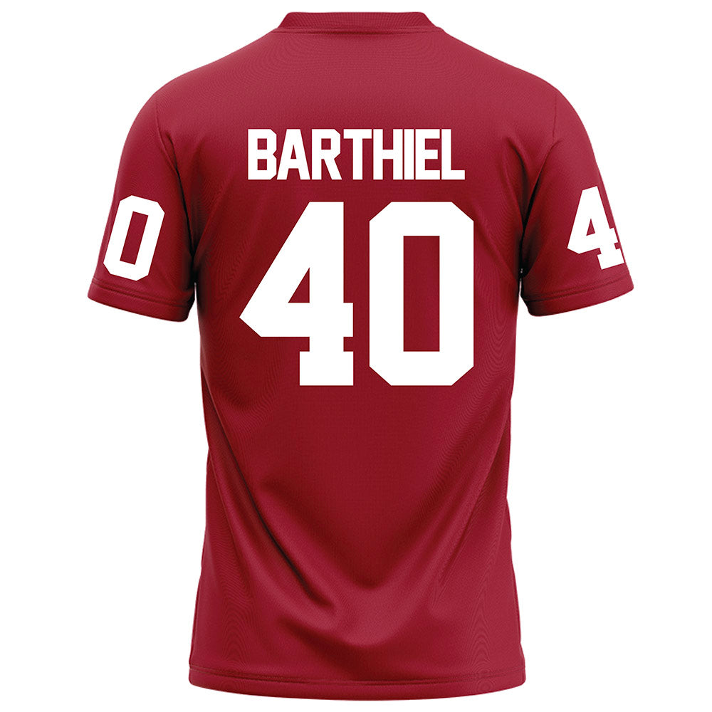 WSU - NCAA Football : Gavin Barthiel - Red Football Jersey-1