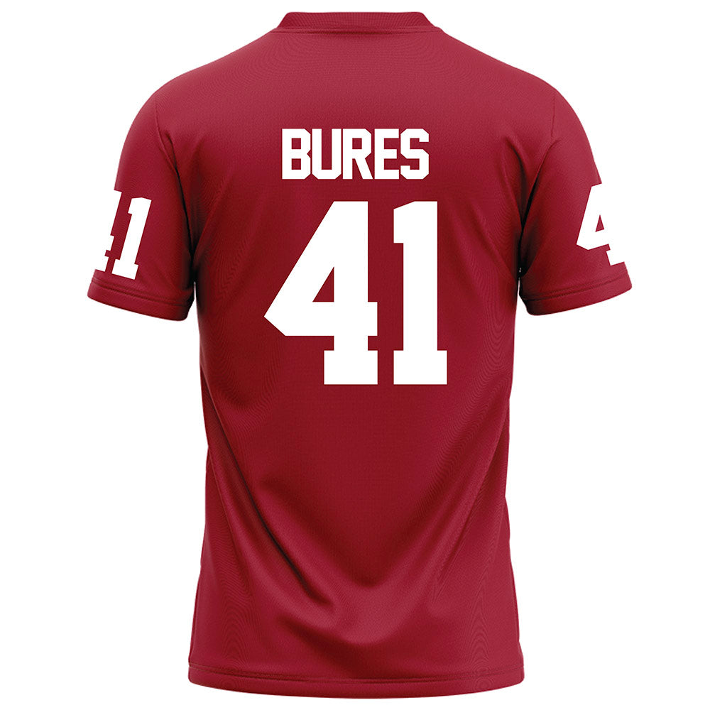 WSU - NCAA Football : Sean Bures - Red Football Jersey-1