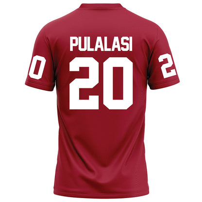 WSU - NCAA Football : Leo Pulalasi - Red Football Jersey