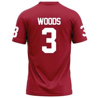 WSU - NCAA Football : Maxwell Woods - Red Football Jersey-1