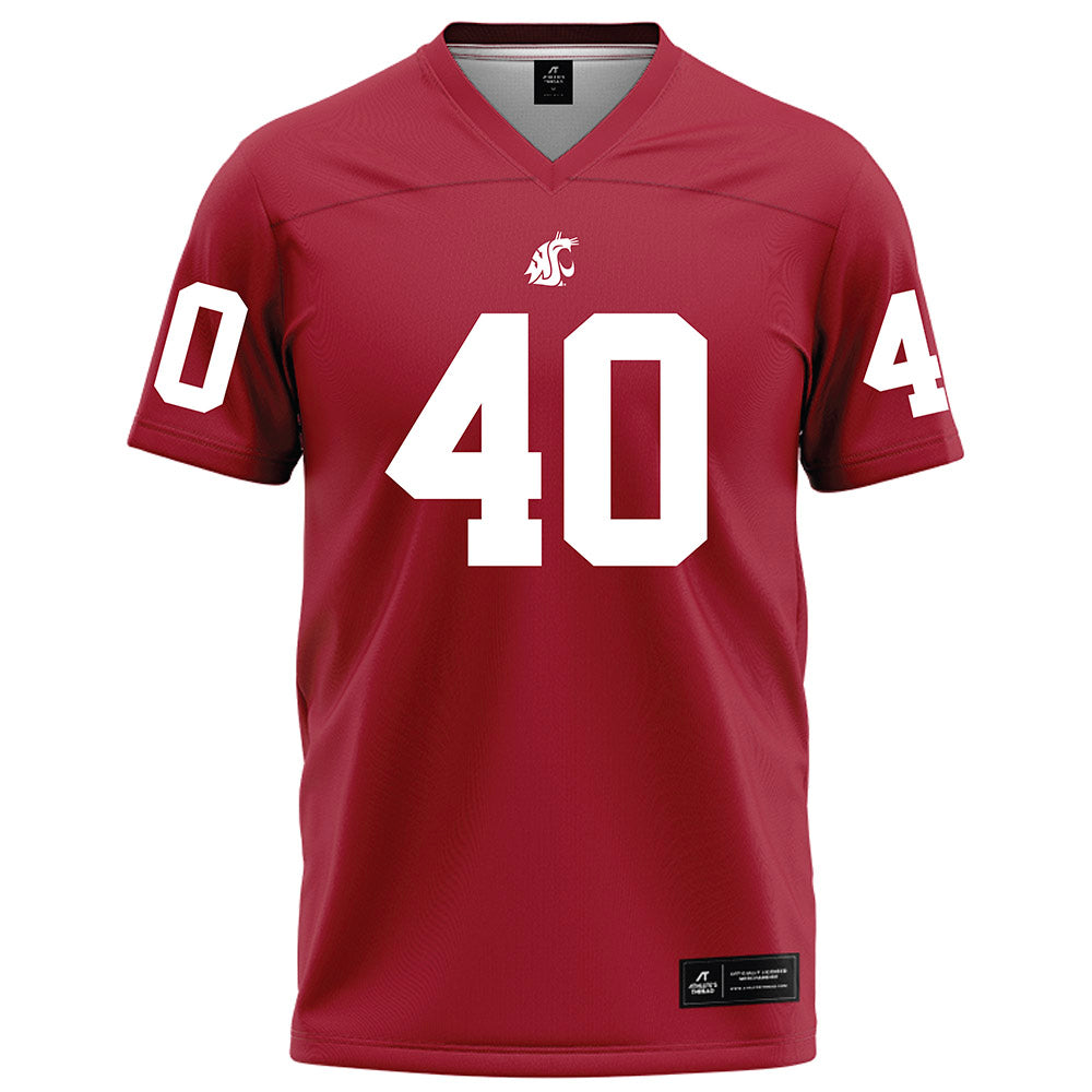 WSU - NCAA Football : Gavin Barthiel - Red Football Jersey-0