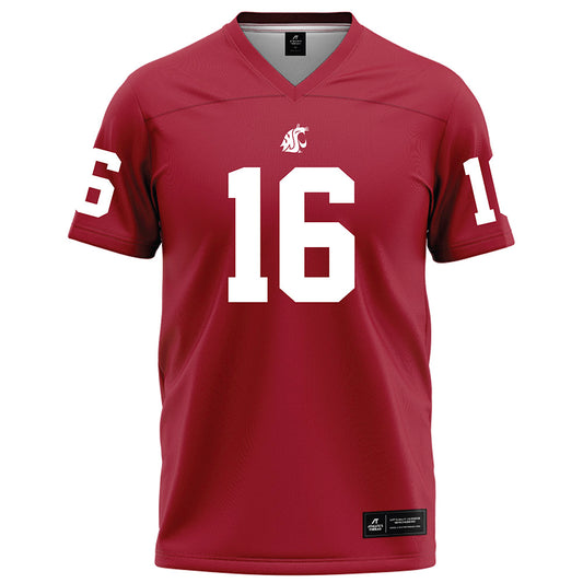 WSU - NCAA Football : Isaiah Hung - Red Football Jersey-0