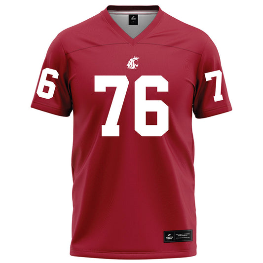 WSU - NCAA Football : Esa Pole - Red Football Jersey-0