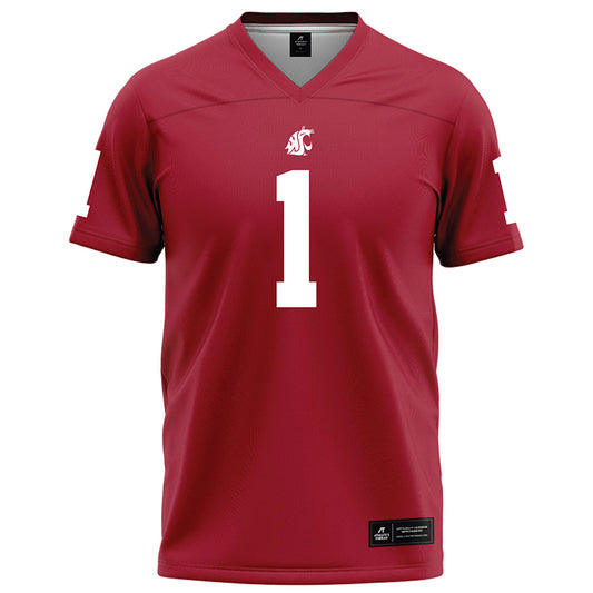 WSU - NCAA Football : Angel Johnson - Red Football Jersey-0