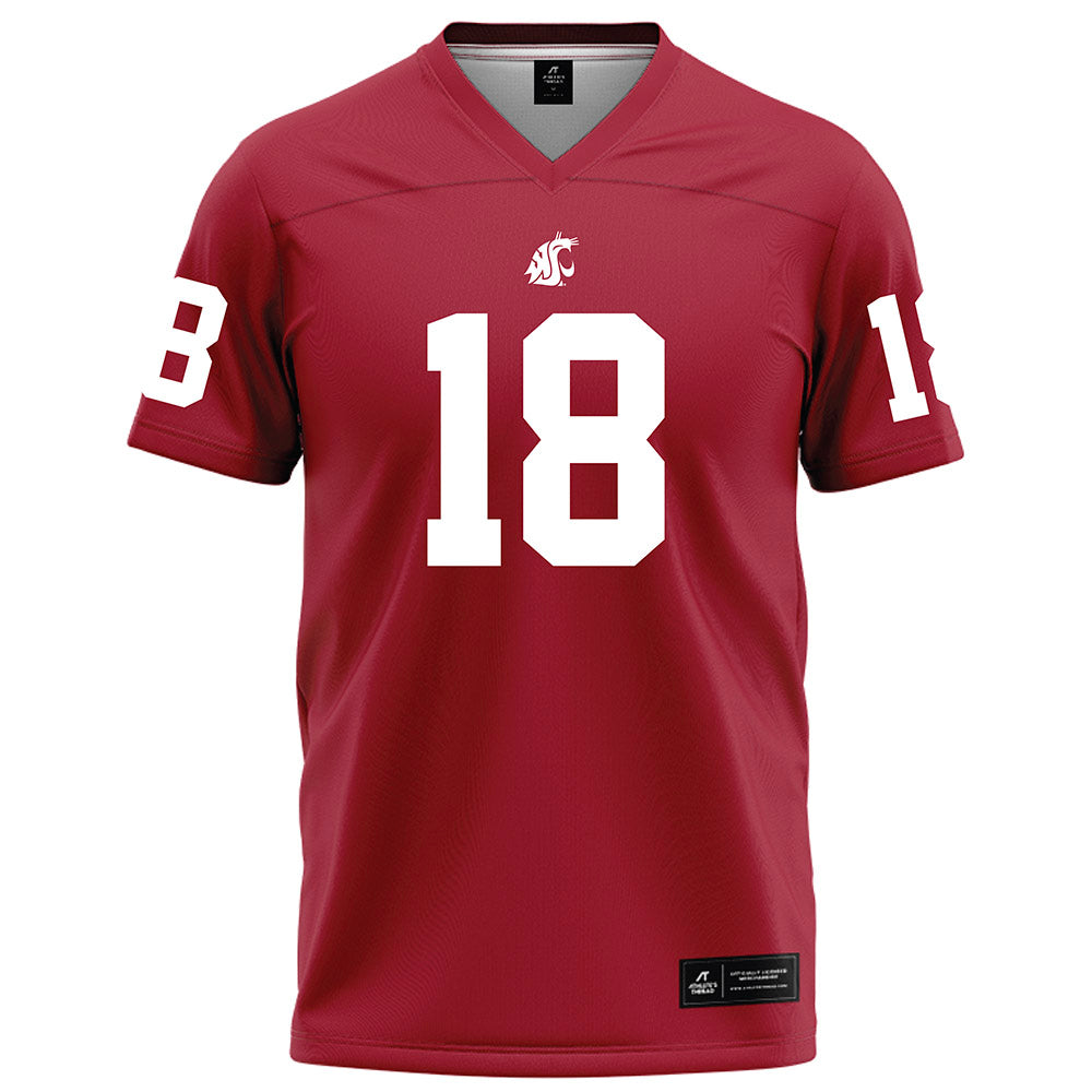 WSU - NCAA Football : David Kuku - Red Football Jersey-0