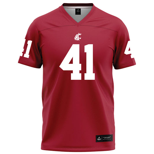 WSU - NCAA Football : Sean Bures - Red Football Jersey-0