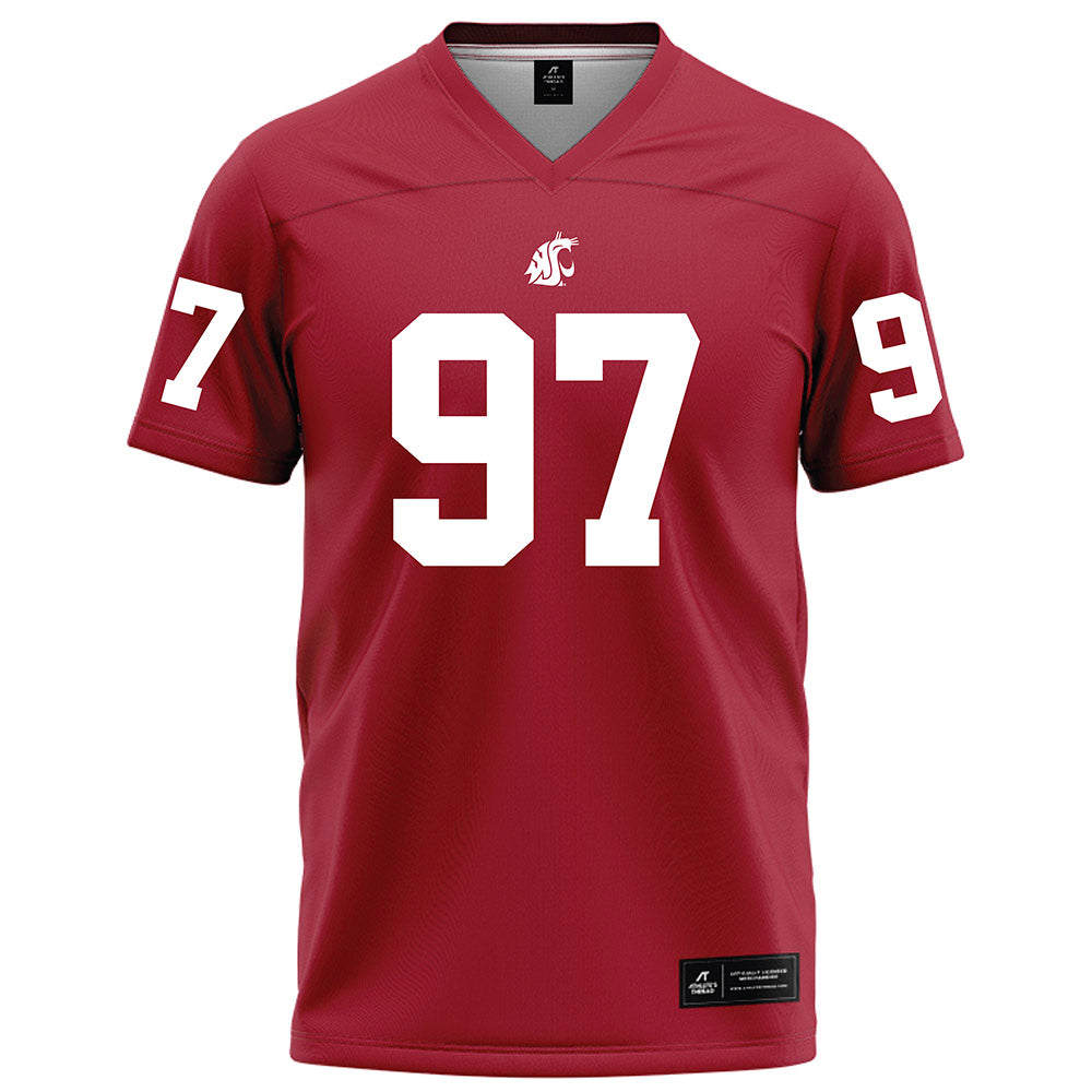 WSU - NCAA Football : Adlai Lounsbury - Red Football Jersey-0
