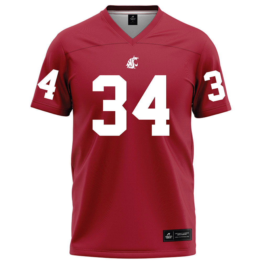 WSU - NCAA Football : Sir Brody Miller - Red Football Jersey-0