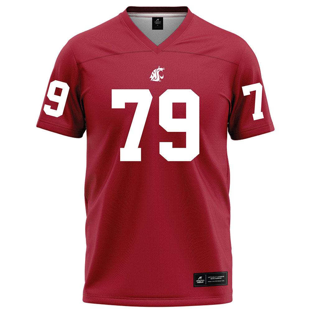 WSU - NCAA Football : Turner Bertrand - Red Football Jersey-0