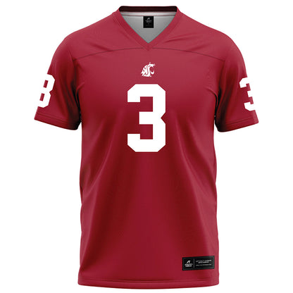 WSU - NCAA Football : Maxwell Woods - Red Football Jersey-0