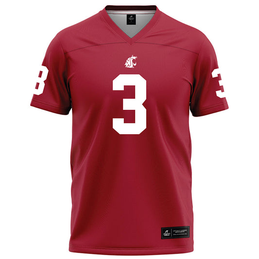 WSU - NCAA Football : Maxwell Woods - Red Football Jersey-0