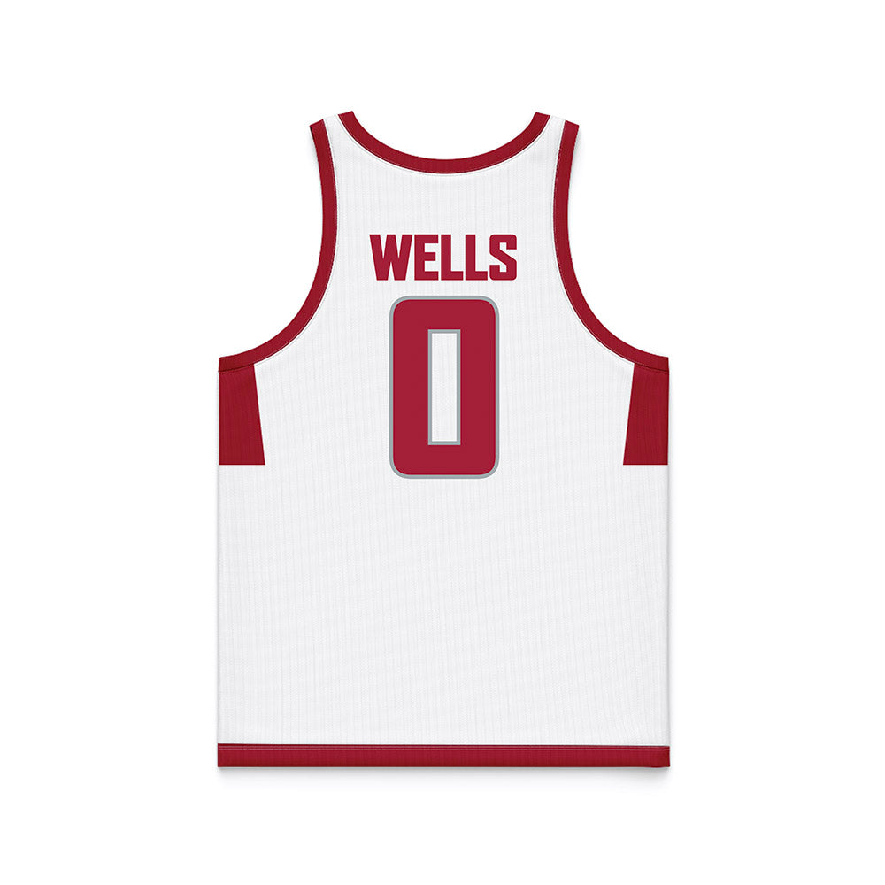 WSU - NCAA Men's Basketball : Jaylen Wells - White Basketball Jersey