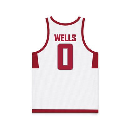 WSU - NCAA Men's Basketball : Jaylen Wells - White Basketball Jersey