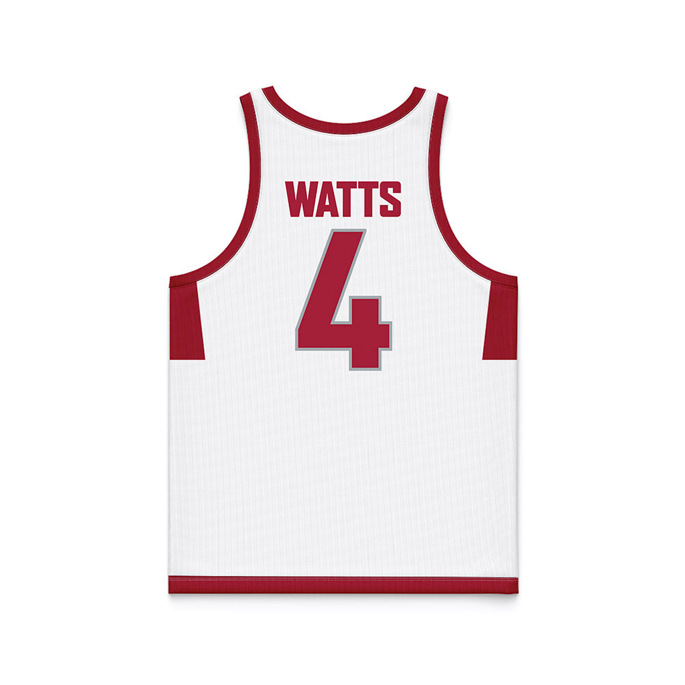 WSU - NCAA Men's Basketball : Lejuan Watts - White Basketball Jersey-1