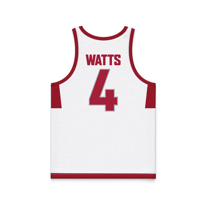 WSU - NCAA Men's Basketball : Lejuan Watts - White Basketball Jersey-1