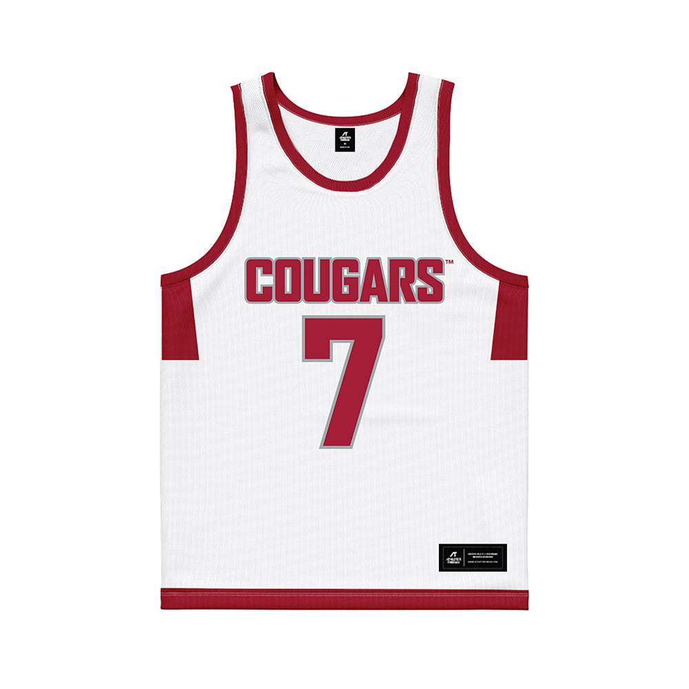 WSU - NCAA Men's Basketball : Dieume Blakely - White Basketball Jersey-0
