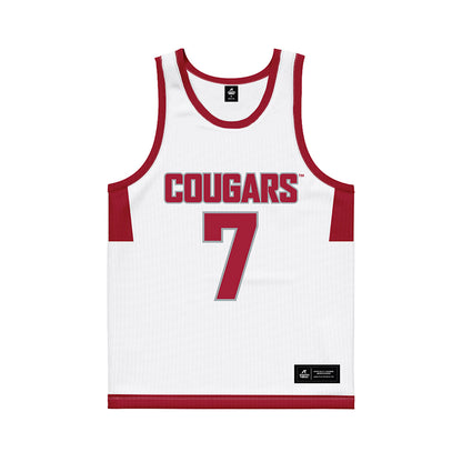 WSU - NCAA Men's Basketball : Dieume Blakely - White Basketball Jersey-0